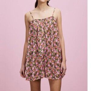 New Topshop Ditsy Chuck On Mini Romper Multi Floral Flowy Loose Sz 10
